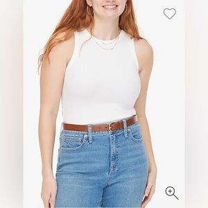 J. Crew Factory High-neck Ribbed Tank Top • size small • BG877 • white